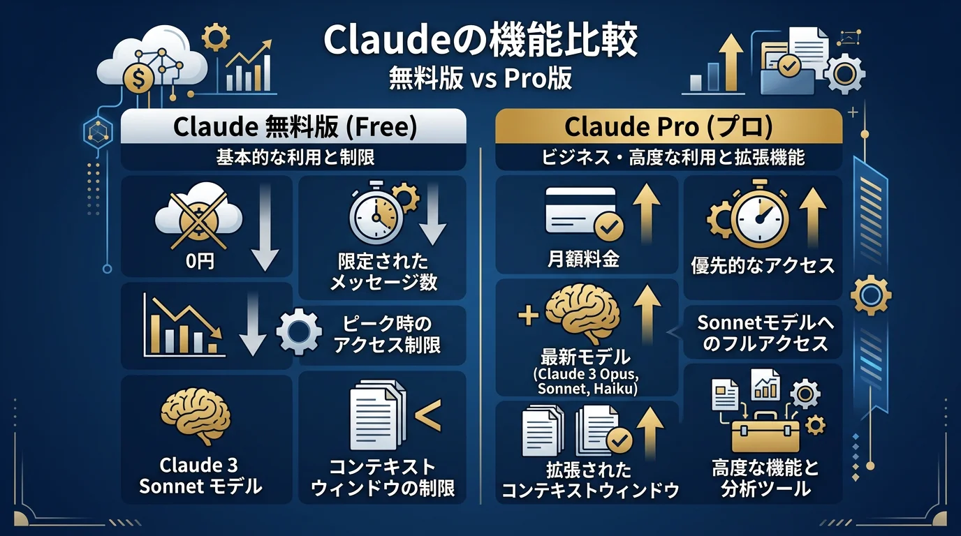 Claudeの無料版とPro版の機能比較