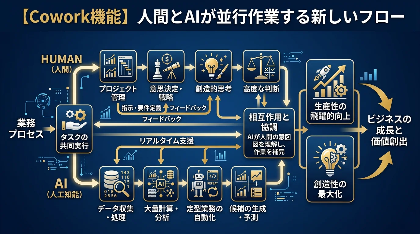 Claude Cowork機能の概念図