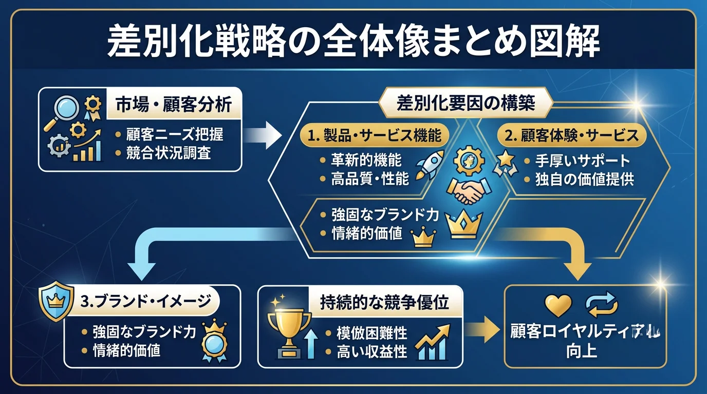 差別化戦略の全体像まとめ図解