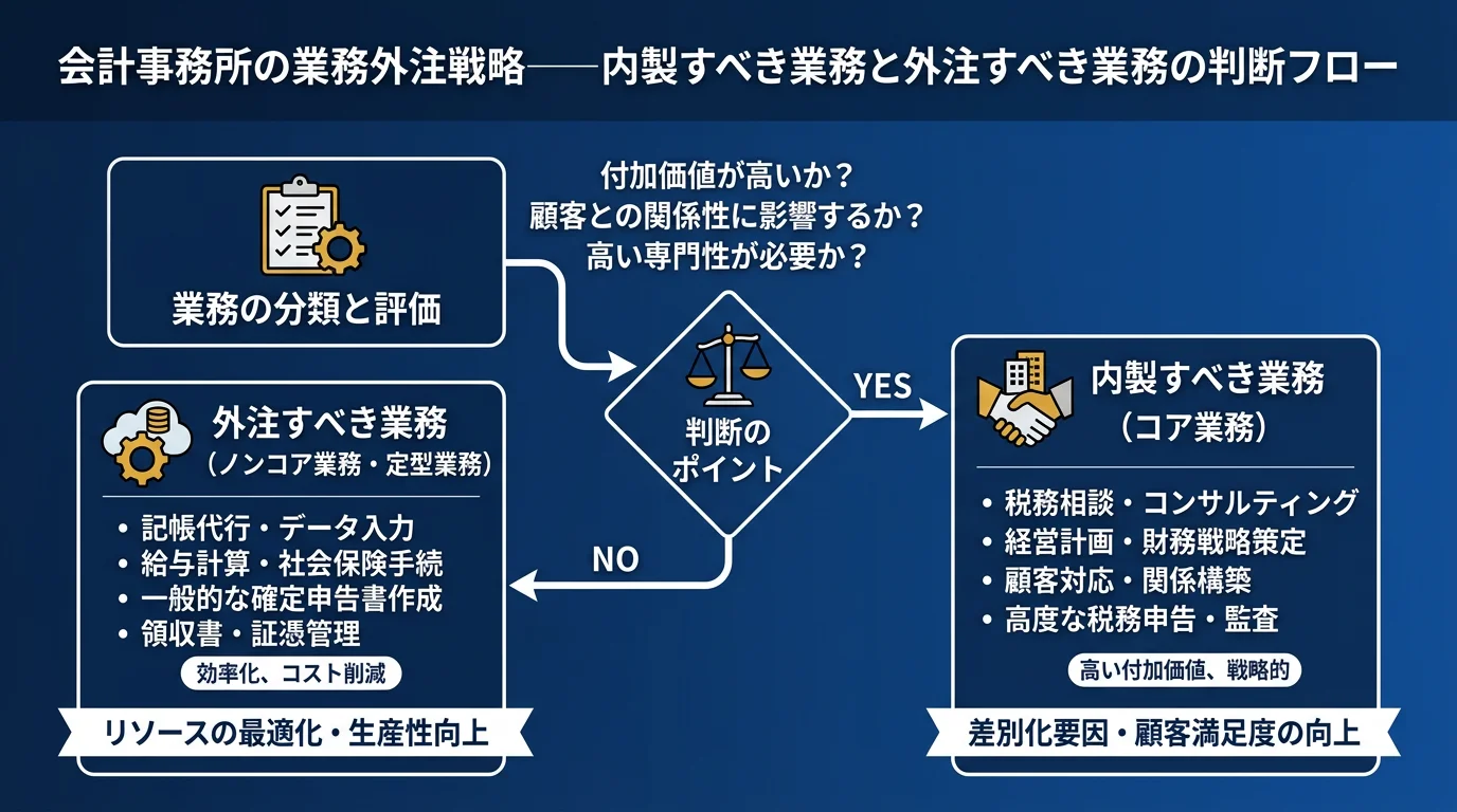 会計事務所の業務外注戦略──内製すべき業務と外注すべき業務の判断フロー
