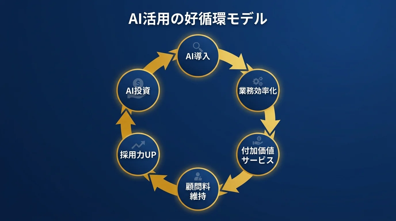 AIを活用した会計事務所の好循環モデル図解