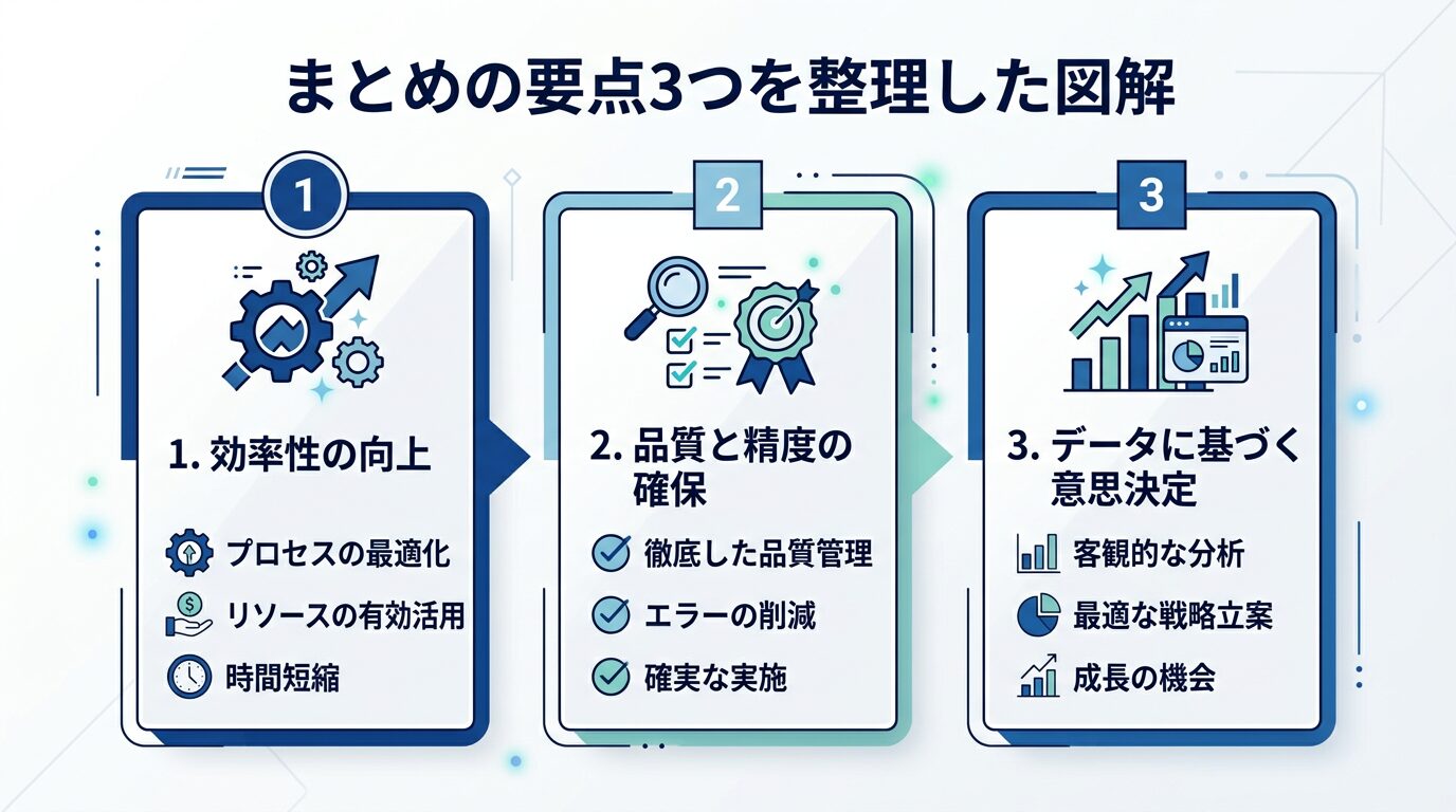 まとめの要点3つを整理した図解