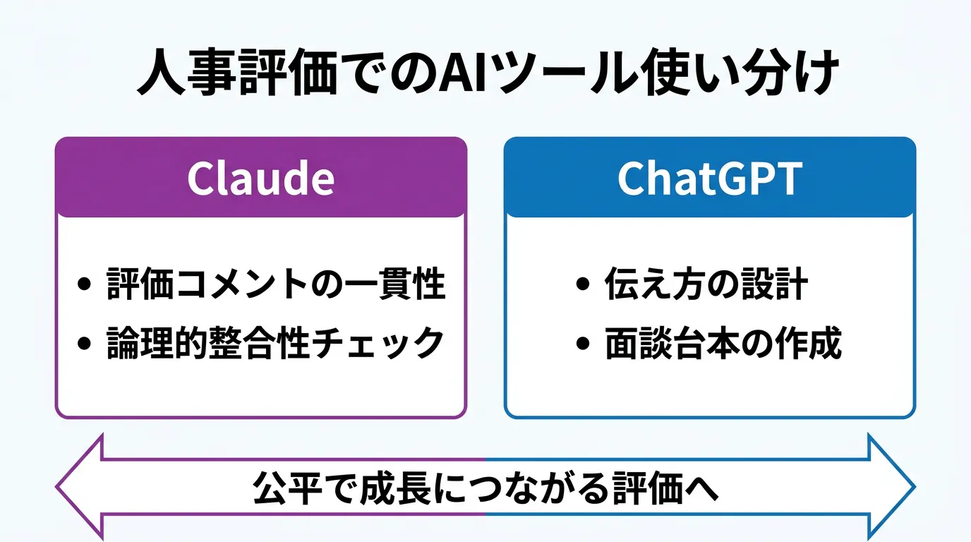 人事評価でのAIツール使い分け