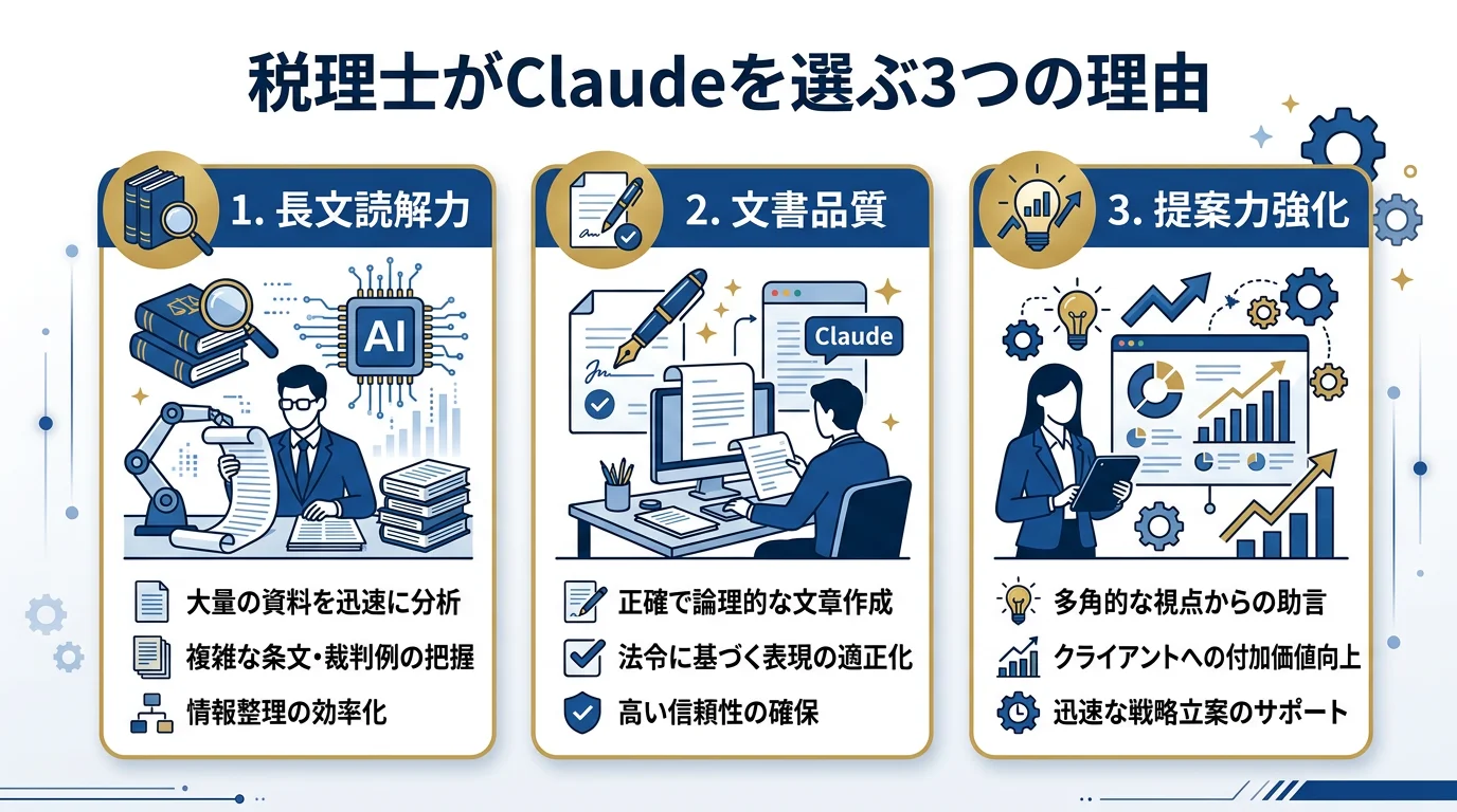 税理士がClaudeを選ぶ3つの理由