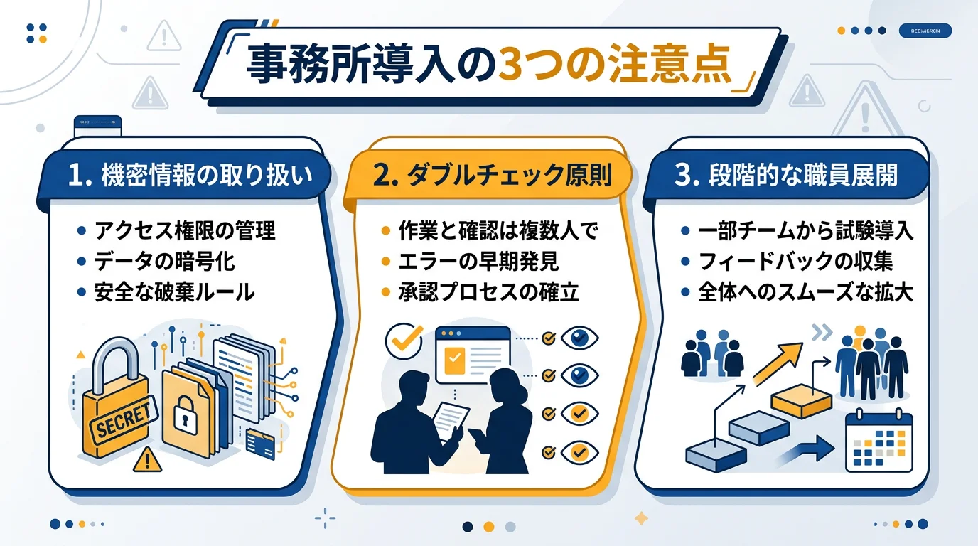 事務所導入の3つの注意点