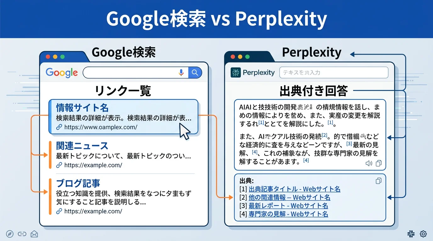 Google検索vsPerplexity比較