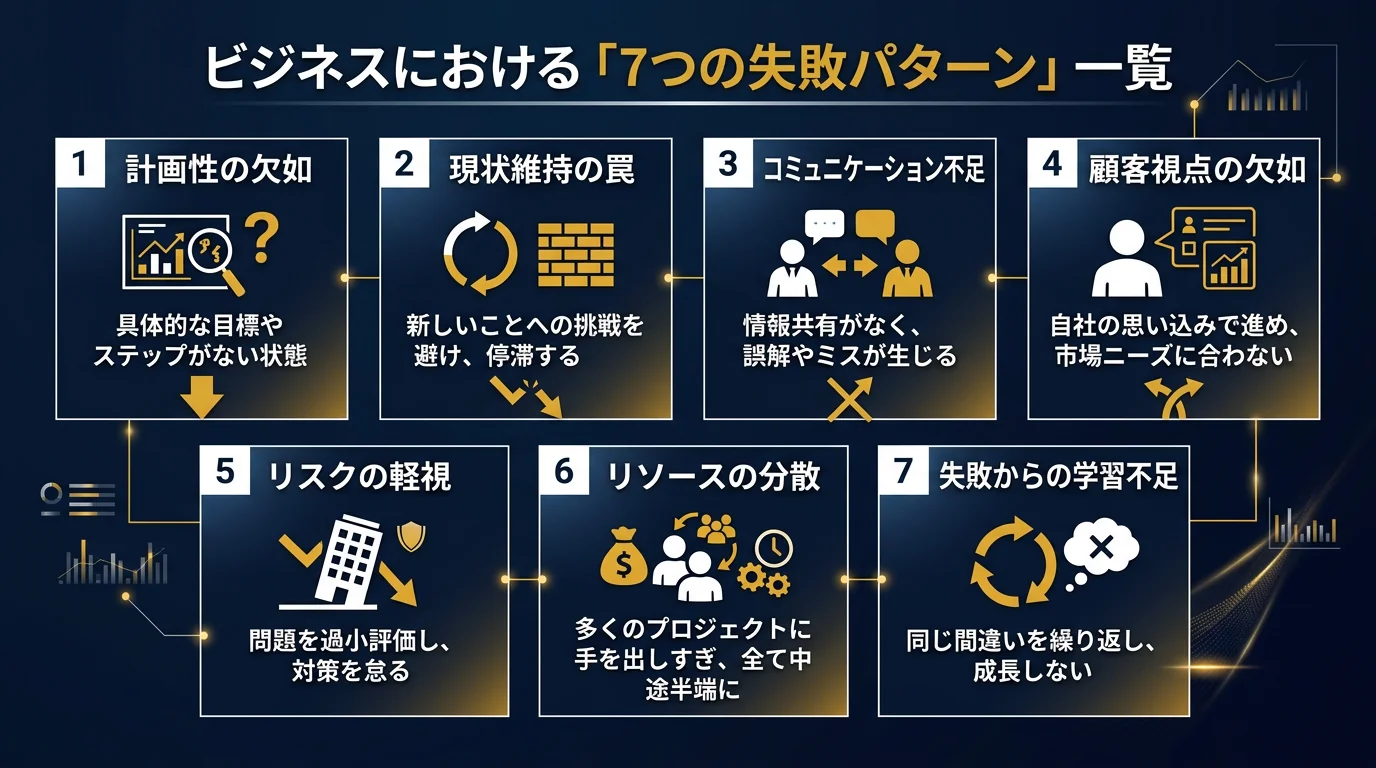 7つの失敗パターンを一覧にした図解