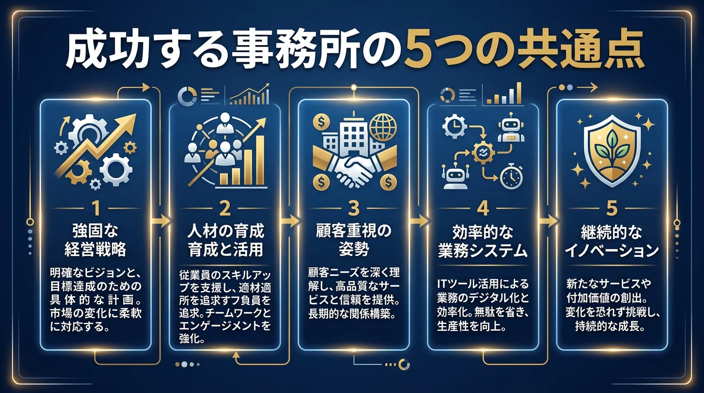成功する事務所の5つの共通点を図解