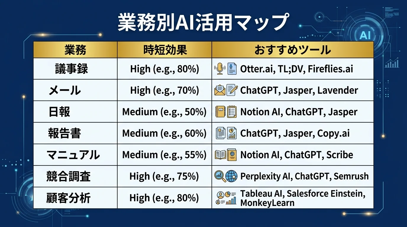管理職の業務別AI活用マップ