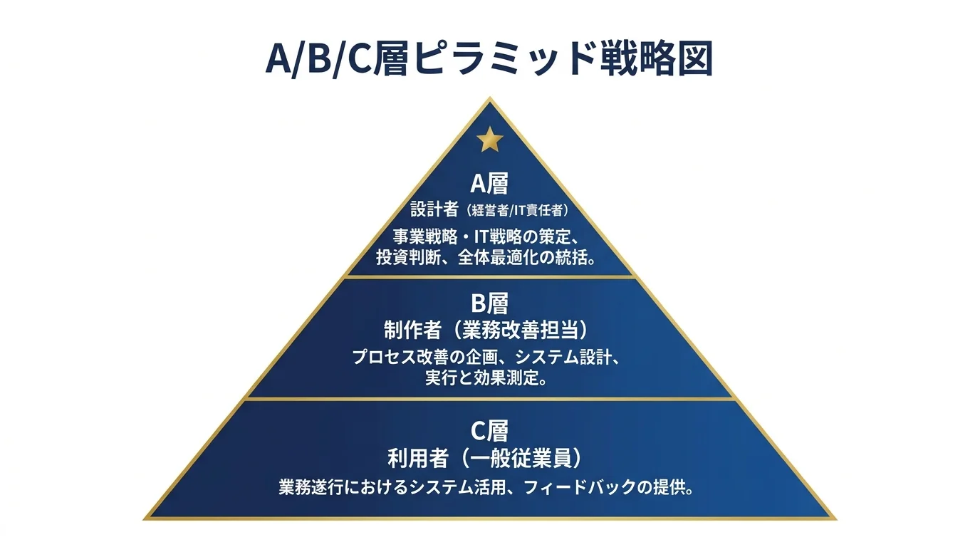 A/B/C層展開戦略ピラミッド