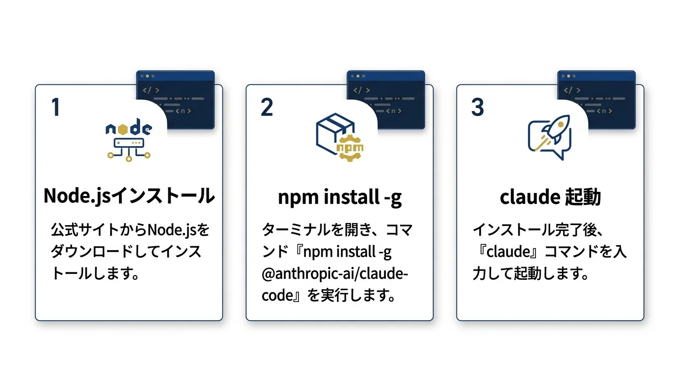 Claude Codeインストール3ステップ