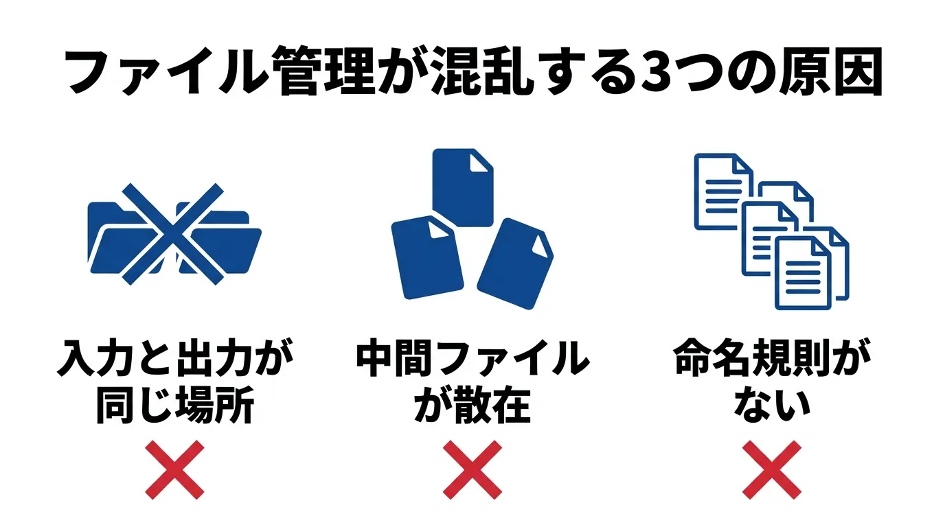 ファイル管理が混乱する3つの原因