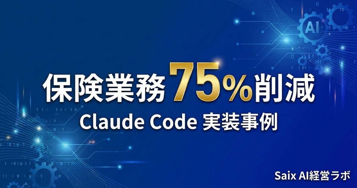 保険業務75%削減