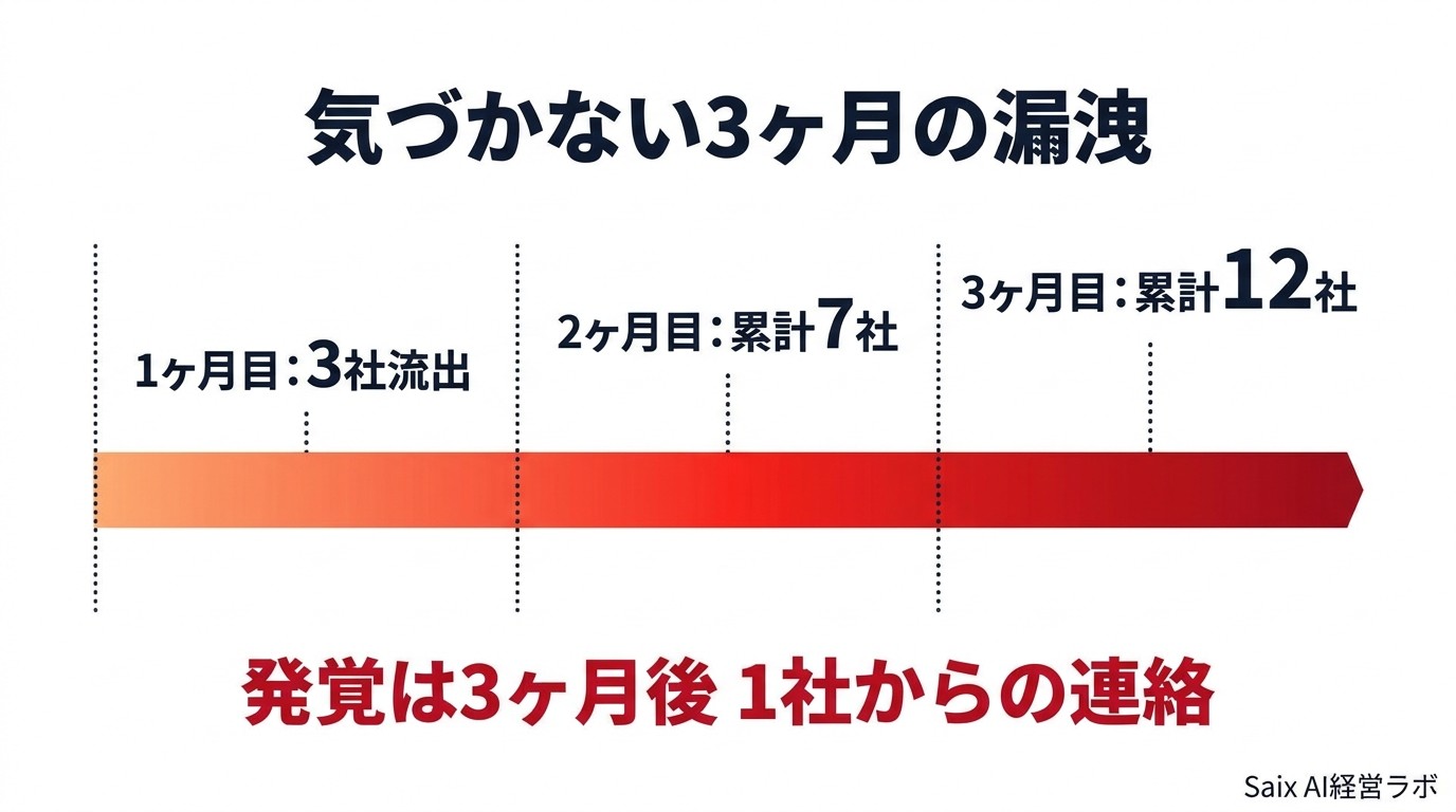 気づかない3ヶ月の漏洩タイムライン